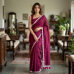 EXCLUSIVE PRIMIUM QUALITY NAYAN TARA LACE COTTON SAREE