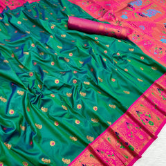 Premium Paithani Silk Party Wear Saree (With Blouse Piece)