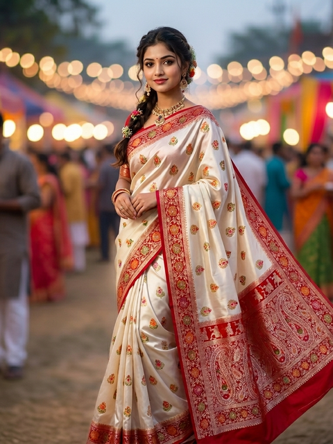 Puja Special gajji katan silk with all over zari work