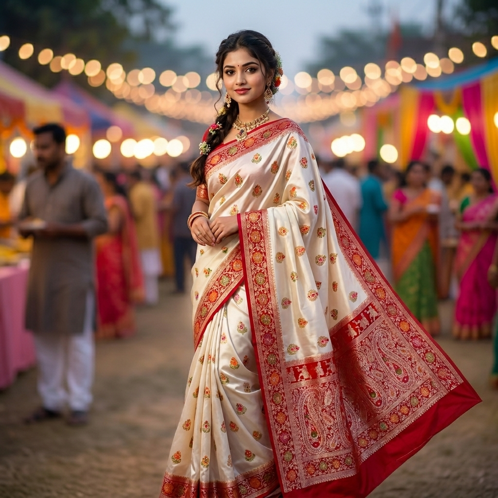 Puja Special gajji katan silk with all over zari work