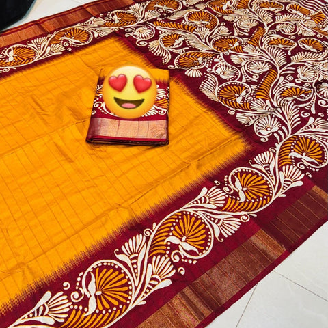 Pure Triple Tone Bishnupuri Swarnachuri Silk saree