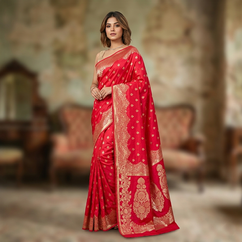 Super soft pure doulton lite weight open border banarasi Silk