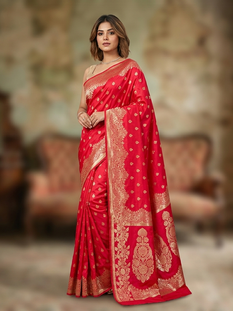 Super soft pure doulton lite weight open border banarasi Silk