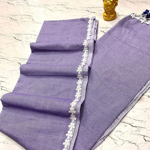 EXCLUSIVE PRIMIUM QUALITY NAYAN TARA LACE COTTON SAREE