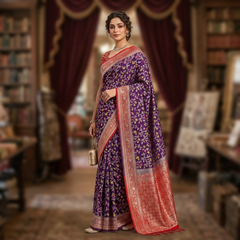 Exquisite All-Over Meena Khaddi Pashmina Silk Saree
