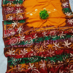 Pure Cotton Handbatick Saree
