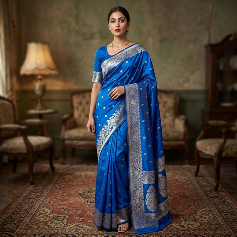 Super soft pure doulton lite weight open border banarasi Silk