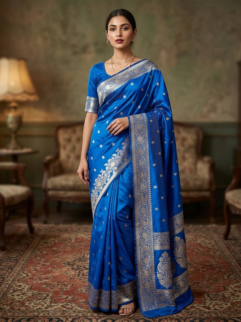 Super soft pure doulton lite weight open border banarasi Silk