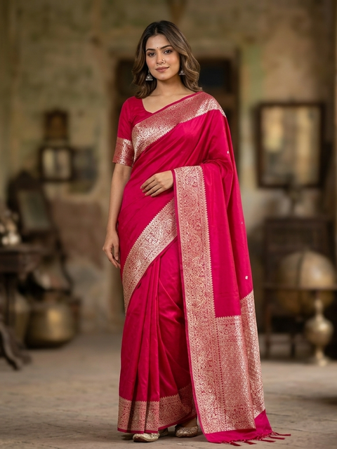 Super soft (premium quality) pure doulton lite weight banarasi Silk