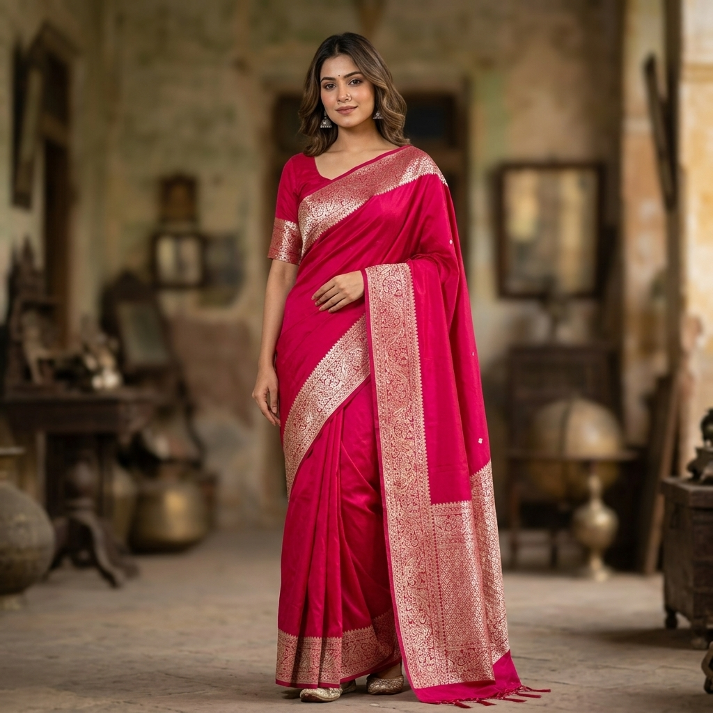 Super soft (premium quality) pure doulton lite weight banarasi Silk
