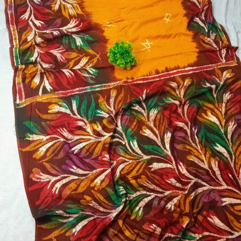 Pure Cotton Handbatick Saree