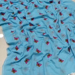 Butterfly Embroidered Mal Cotton Saree