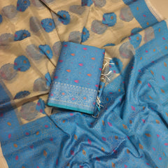 Premium Rajasthani Gadhwal Silk Saree – All Over Floral Meena Design