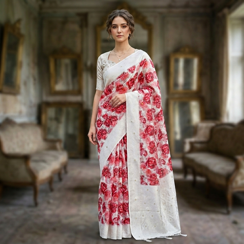 Super soft summer special party wear brasu silk saree