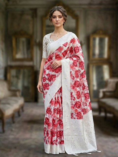 Super soft summer special party wear brasu silk saree