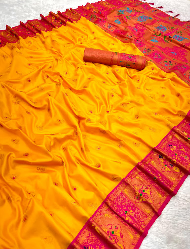Premium Paithani Silk Party Wear Saree (With Blouse Piece)