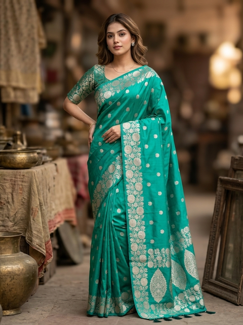 Super soft pure doulton lite weight open border banarasi Silk