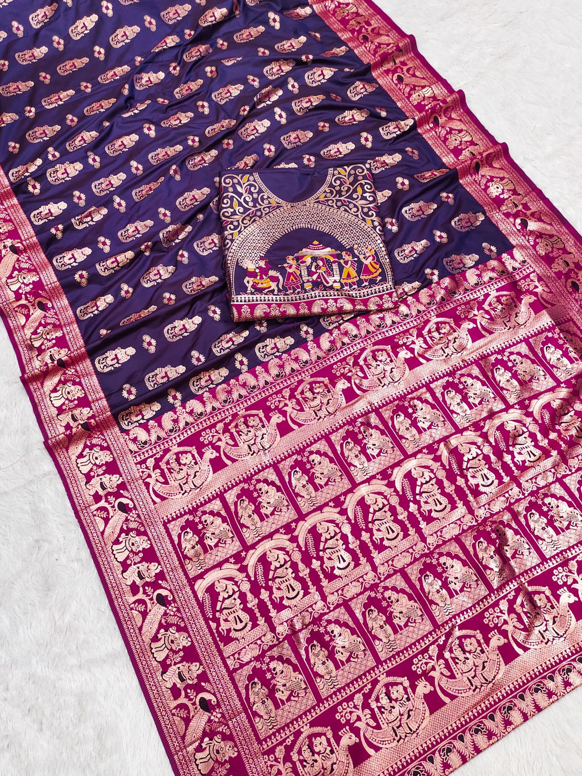 Kota Saree & Cotton Punjabi Matching Couple Combo
