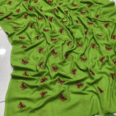 Butterfly Embroidered Mal Cotton Saree