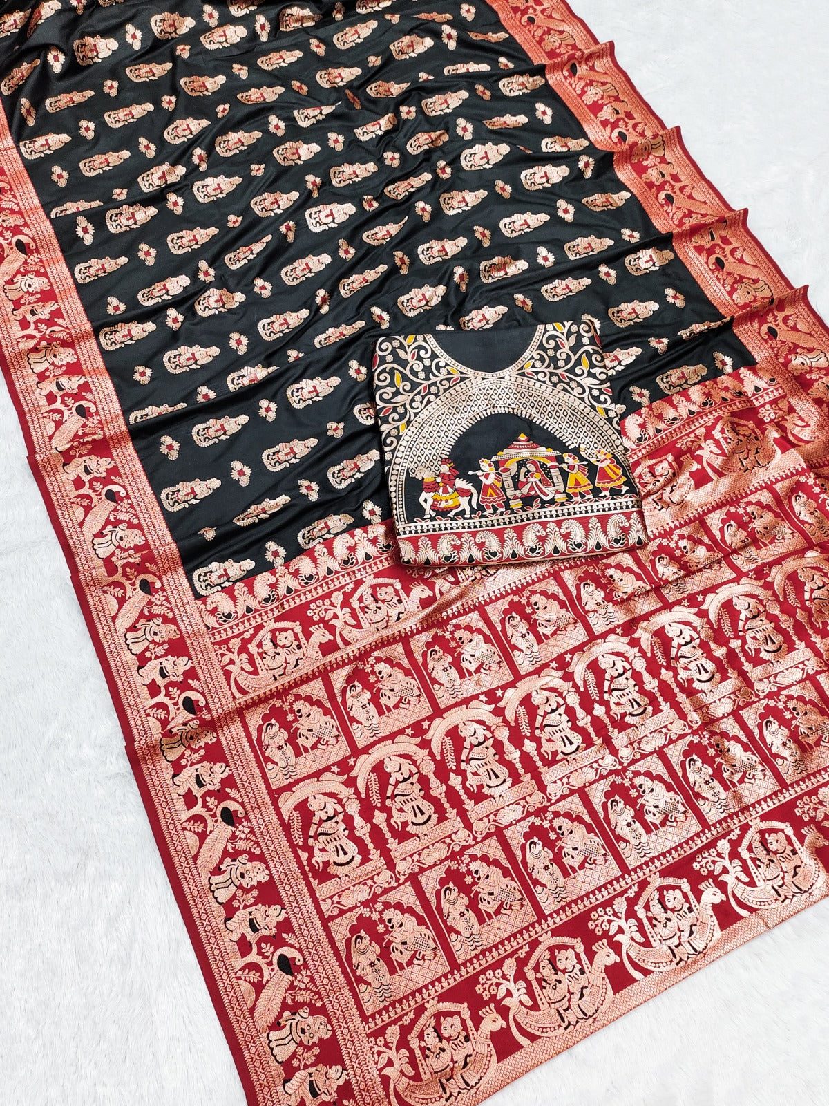 Kota Saree & Cotton Punjabi Matching Couple Combo