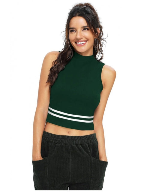 Generic Women's Polyester, Knitting Western Wear Tops (Green)