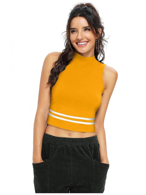 Women's Polyester, Knitting Western Wear Tops (Yellow)
