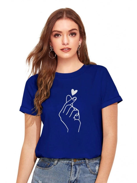 Generic Women's Cotton Western Wear T-Shirt (Royal Blue)