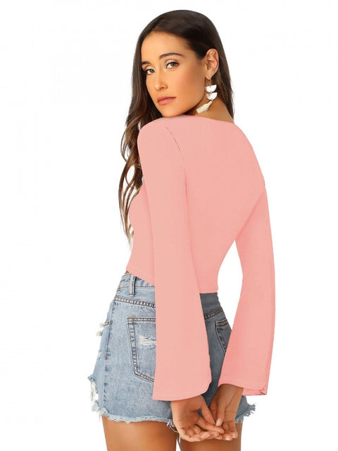 Generic Women's 95% Polyester 5% Spandex Western Wear Tops (Peach)