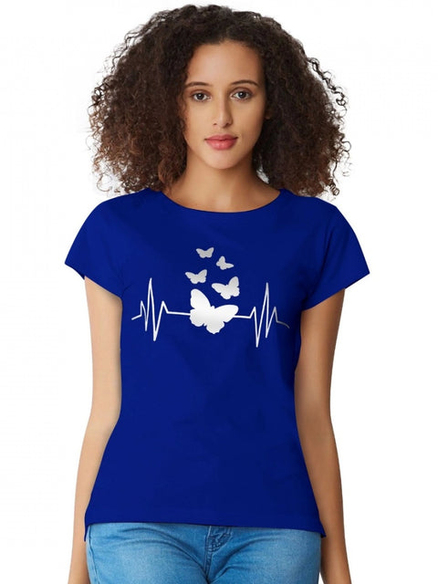 Generic Women's Cotton Western Wear T Shirt (Royal Blue)
