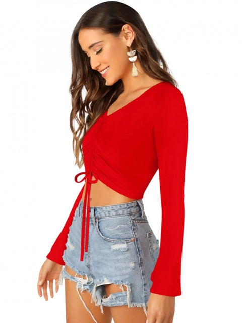 Generic Women's 95% Polyester 5% Spandex Western Wear Tops (Red)