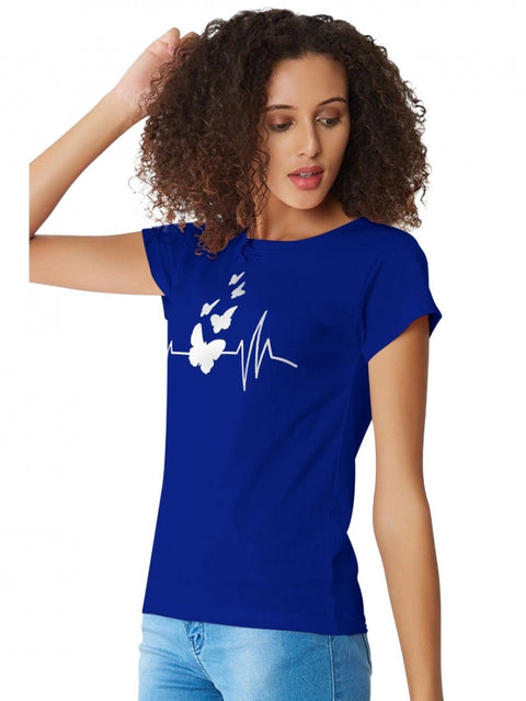 Generic Women's Cotton Western Wear T Shirt (Royal Blue)