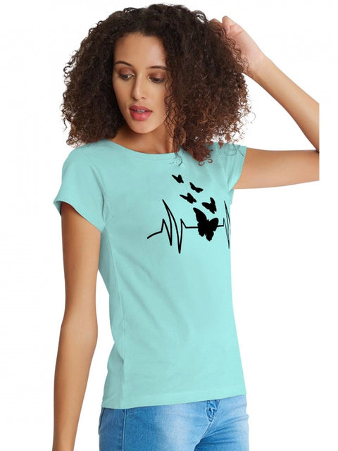 Generic Women's Cotton Western Wear T Shirt (C Green)