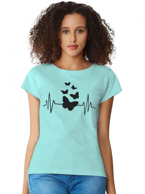 Generic Women's Cotton Western Wear T Shirt (C Green)