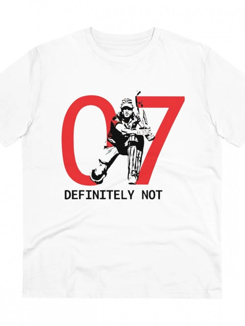Men's PC Cotton Cricket Design Printed T Shirt (Color: White, Thread Count: 180GSM)