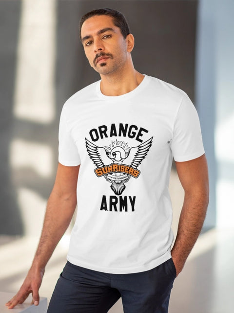 Men's PC Cotton Cricket Design Printed T Shirt (Color: White, Thread Count: 180GSM)