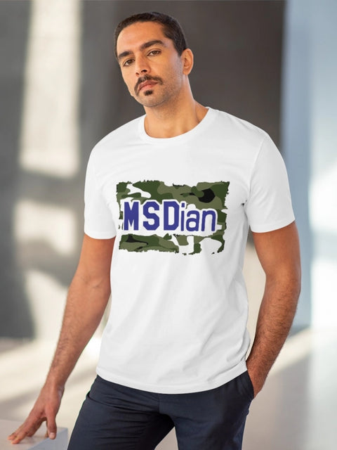 Men's PC Cotton Cricket Design Printed T Shirt (Color: White, Thread Count: 180GSM)