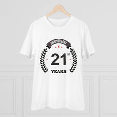 Generic Men's PC Cotton 21st Anniversary Printed T Shirt (Color: White, Thread Count: 180GSM)