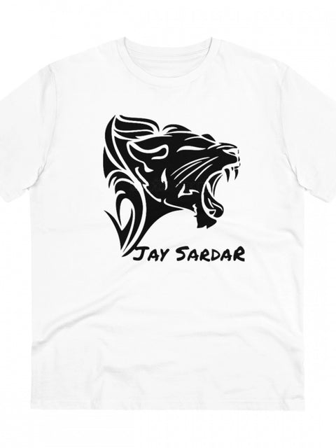 Men's PC Cotton Jay Sardar Printed T Shirt (Color: White, Thread Count: 180GSM)