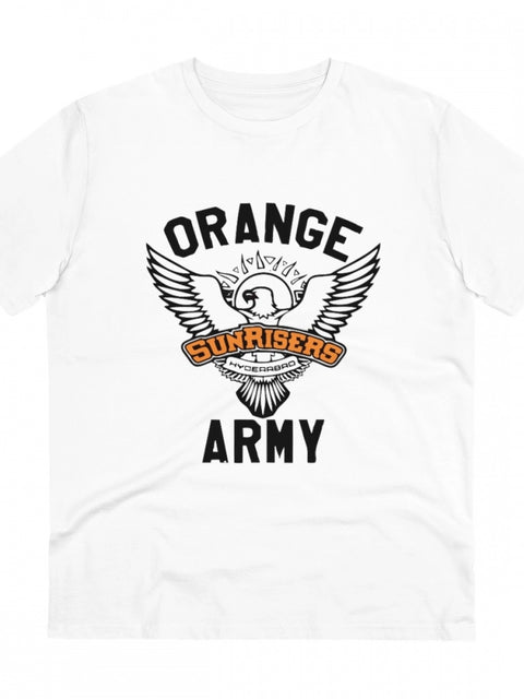 Men's PC Cotton Cricket Design Printed T Shirt (Color: White, Thread Count: 180GSM)