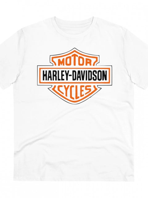 Men's PC Cotton Bike Ride Design Printed T Shirt (Color: White, Thread Count: 180GSM)