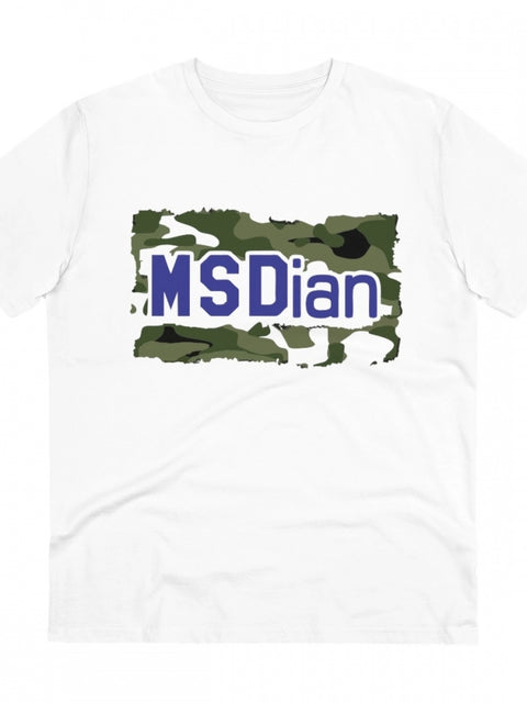 Men's PC Cotton Cricket Design Printed T Shirt (Color: White, Thread Count: 180GSM)