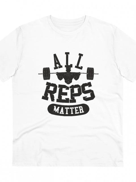 Men's PC Cotton All Reps Matter Printed T Shirt (Color: White, Thread Count: 180GSM)