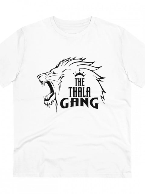 Men's PC Cotton Cricket Design Printed T Shirt (Color: White, Thread Count: 180GSM)