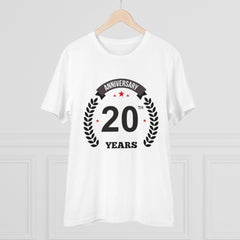 Generic Men's PC Cotton 20th Anniversary Printed T Shirt (Color: White, Thread Count: 180GSM)