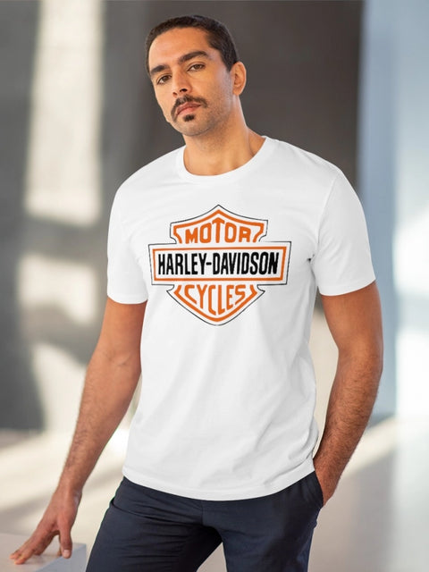 Men's PC Cotton Bike Ride Design Printed T Shirt (Color: White, Thread Count: 180GSM)