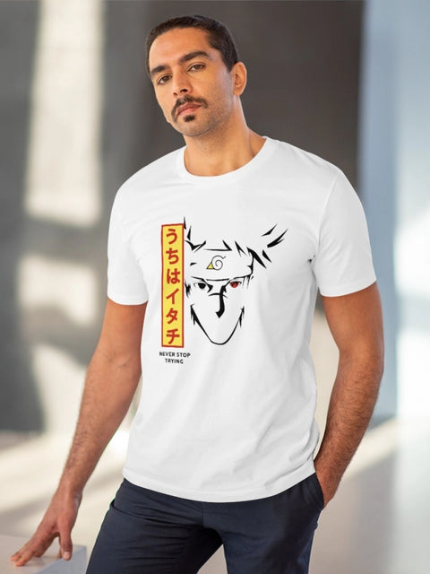 Generic Men's PC Cotton Kunffo Printed T Shirt (Color: White, Thread Count: 180GSM)