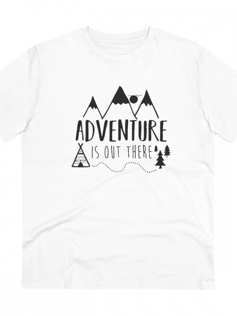 Generic Men's PC Cotton Explore The Unseen Printed T Shirt (Color: White, Thread Count: 180GSM)