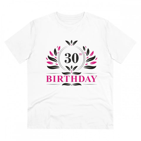 Generic Men's PC Cotton 30th Birthday Printed T Shirt (Color: White, Thread Count: 180GSM)