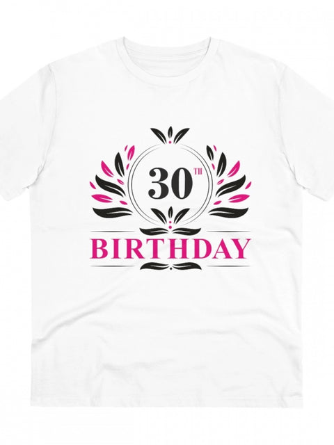 Generic Men's PC Cotton 30th Birthday Printed T Shirt (Color: White, Thread Count: 180GSM)