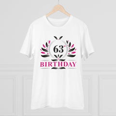 Generic Men's PC Cotton 63rd Birthday Printed T Shirt (Color: White, Thread Count: 180GSM)
